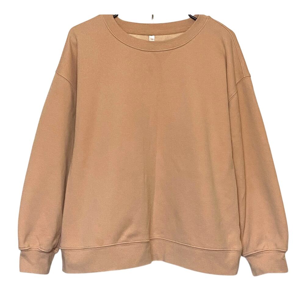 Fabletics Peach Crew Neck Long Sleeve Top – Large 67% Recycled Poly